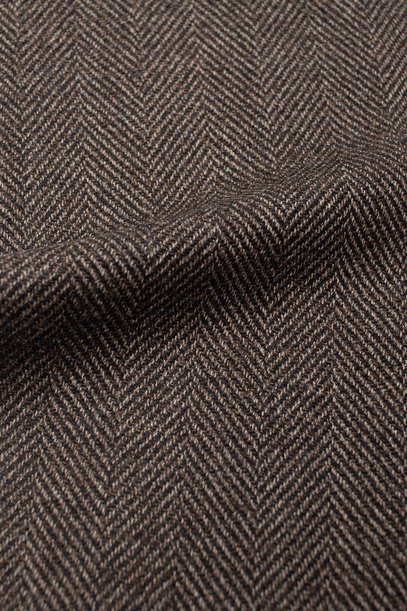 Brauner Herringbone Sakko Stoff