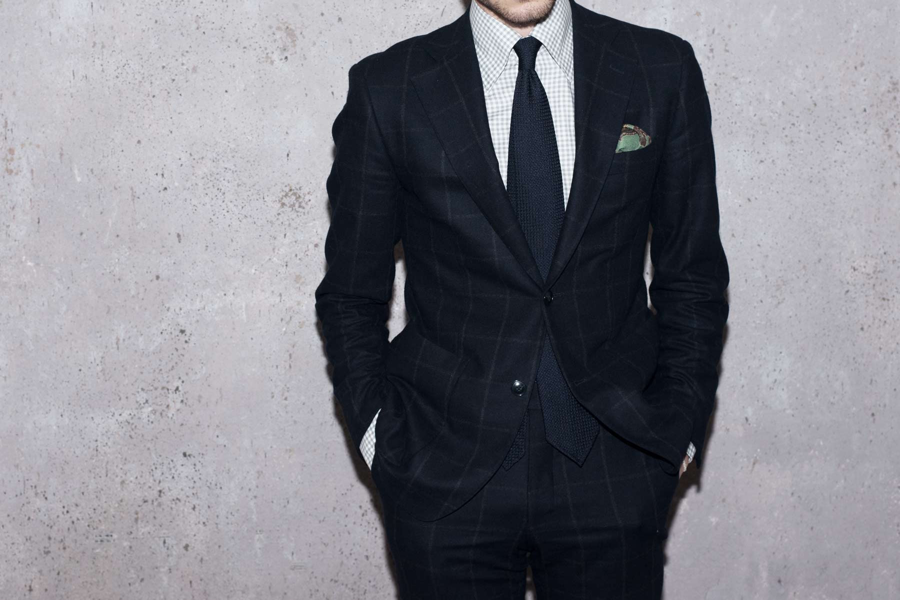 Monokel Berlin Dunkelblauer Karo Maßanzug