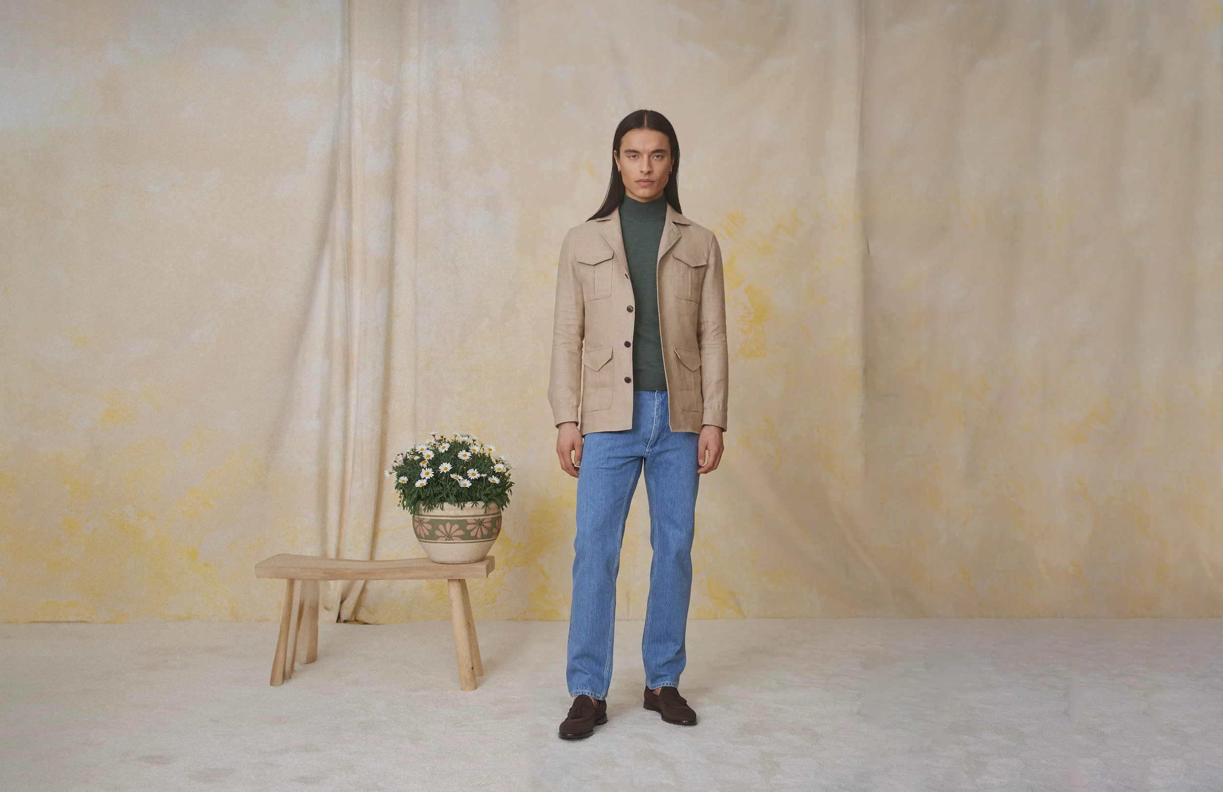 Washed Stretch Selvedge Denim mit S160 Loro Piana Merino — Monokel Berlin