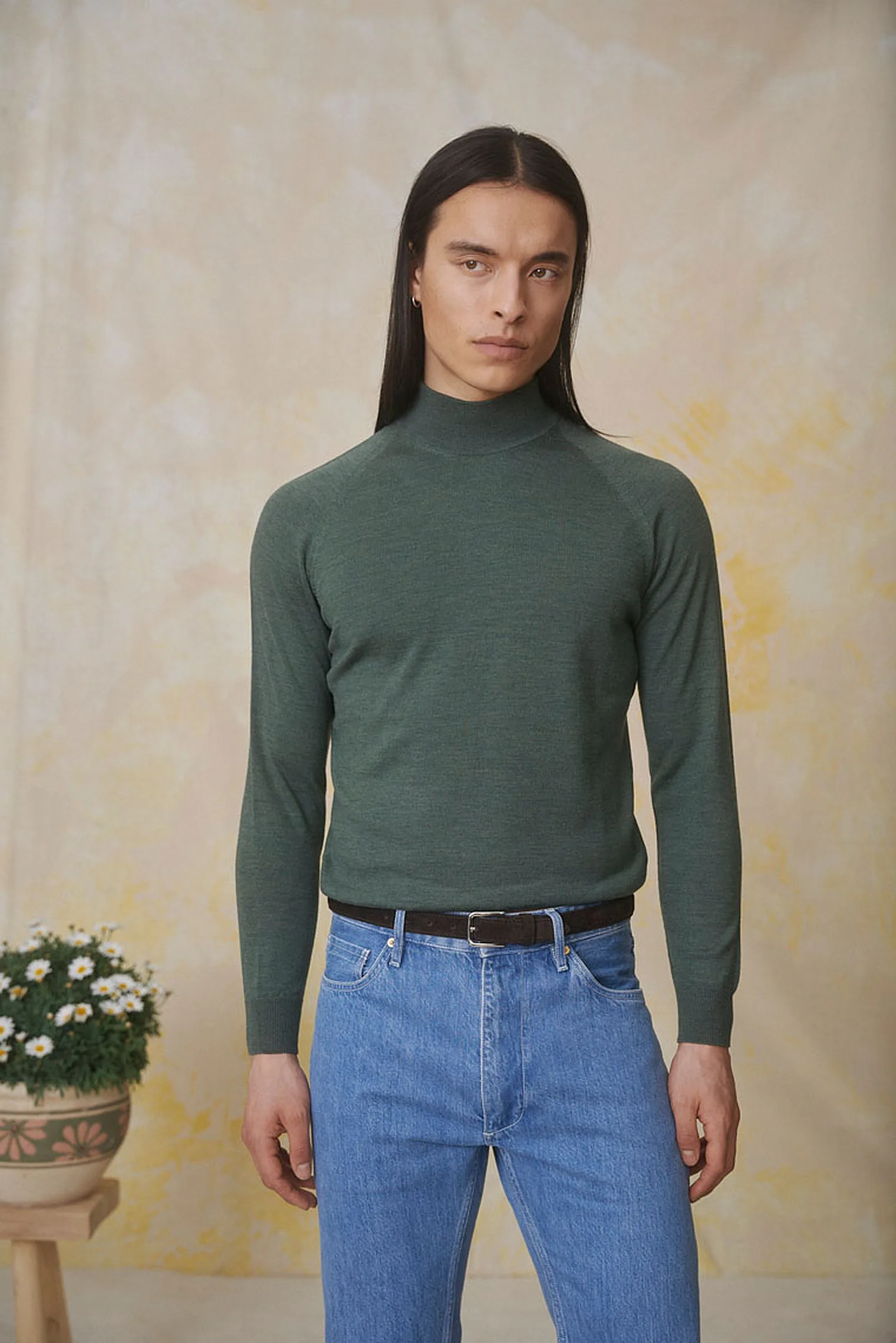 Knitwear — Stehkragen Detail aus Merinowolle