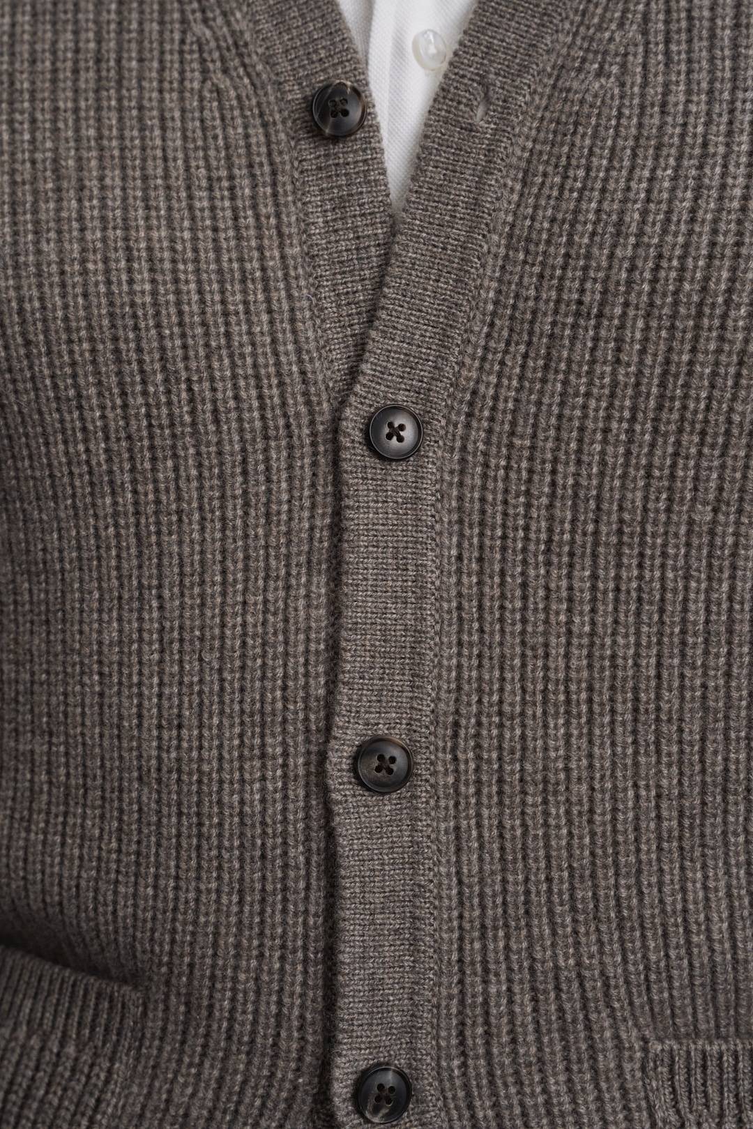Dark Taupe Kaschmir Cardigan — Monokel Berlin