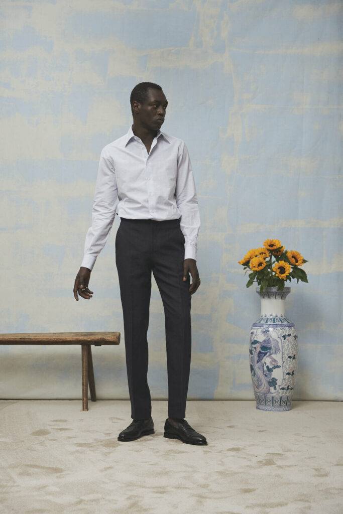 Popline Maßhemd mit blauem Tattersall-Check