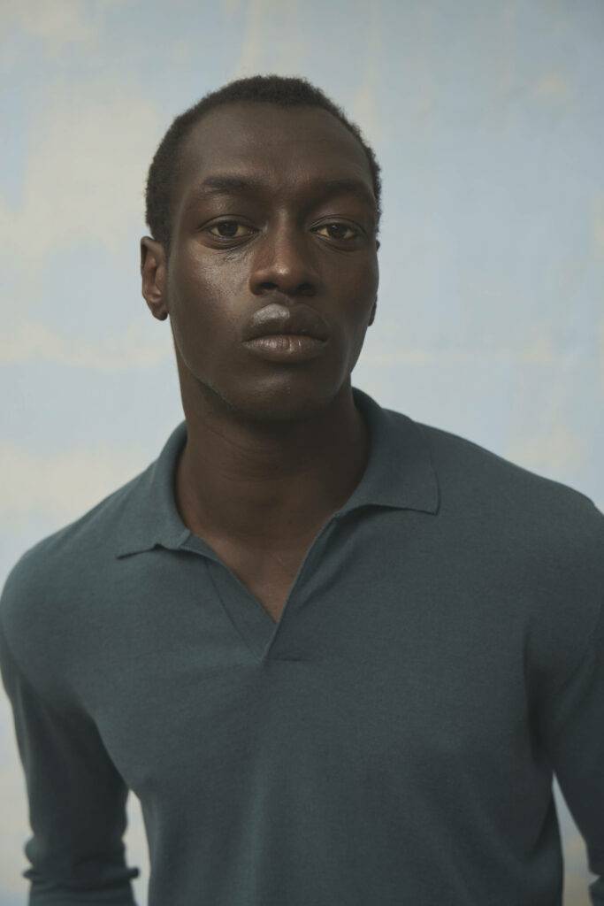 Forest Green Strick-Polo aus Baumwolle und Seide