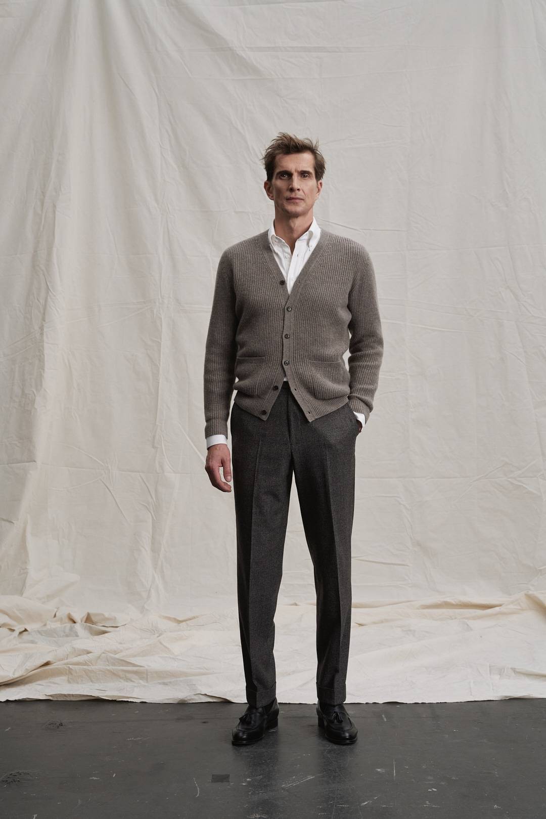 Dark Taupe Kaschmir Cardigan