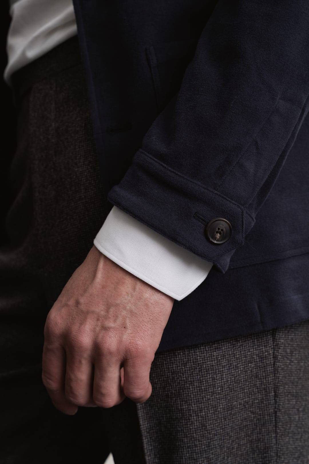 Midnight Blue Cotton Moleskine Utility Anzug — Monokel Berlin