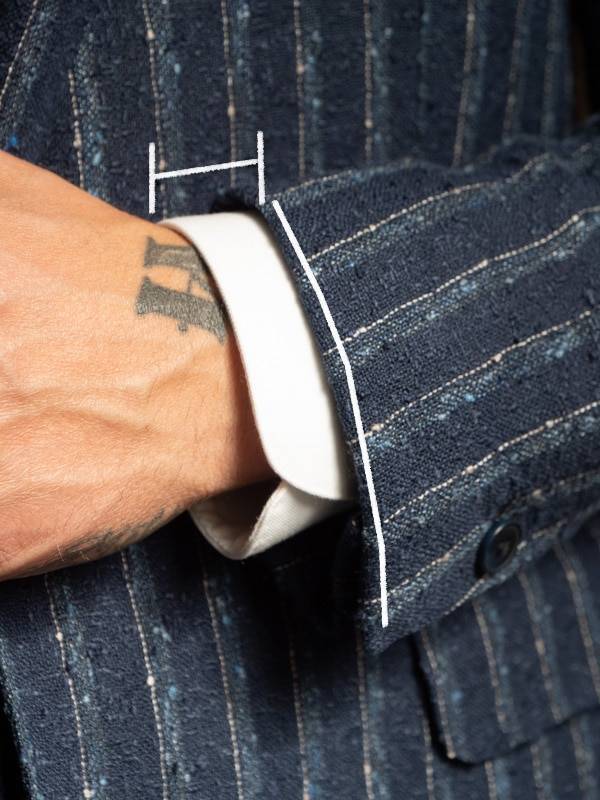 Ärmellänge Maßanzug mit sichtbarer Hemdenmanschette