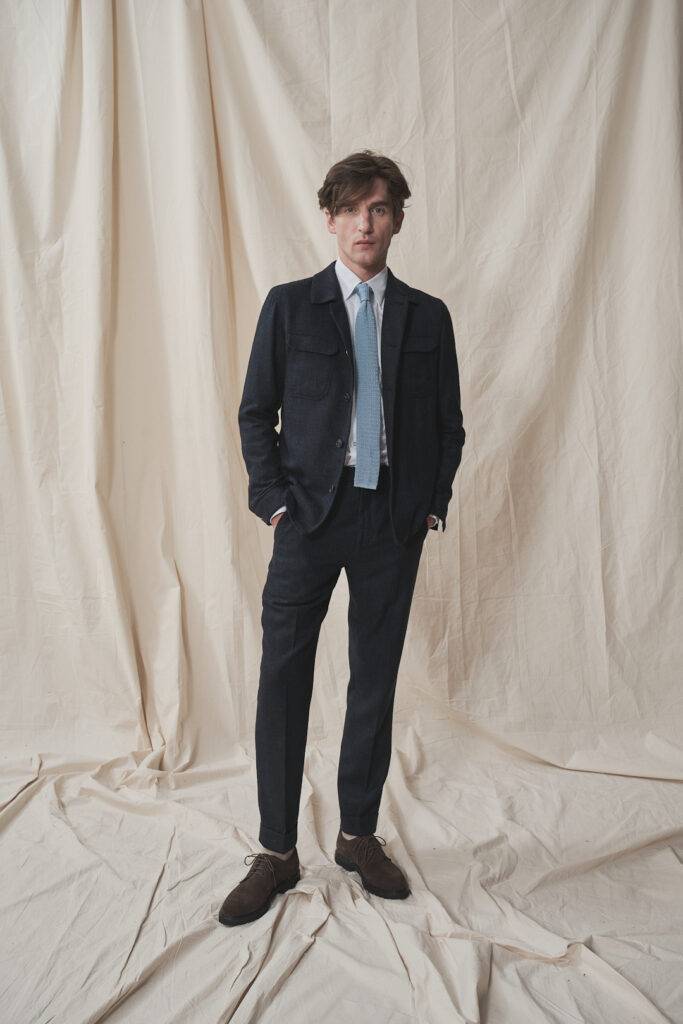 Utility Jacket Rückenansicht mit Streifenstruktur