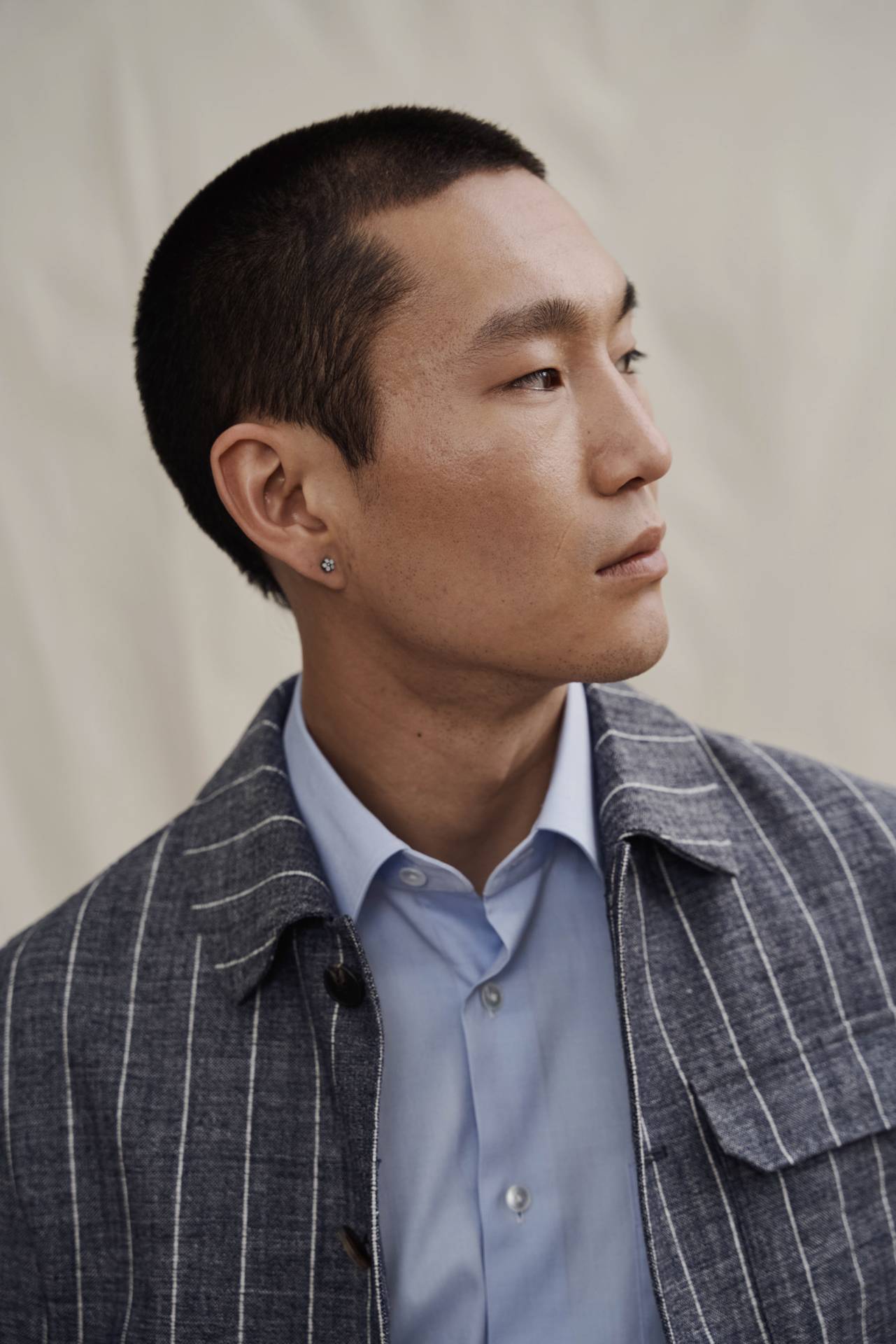 White-Sky Blue Cotton Pinpoint Maßhemd