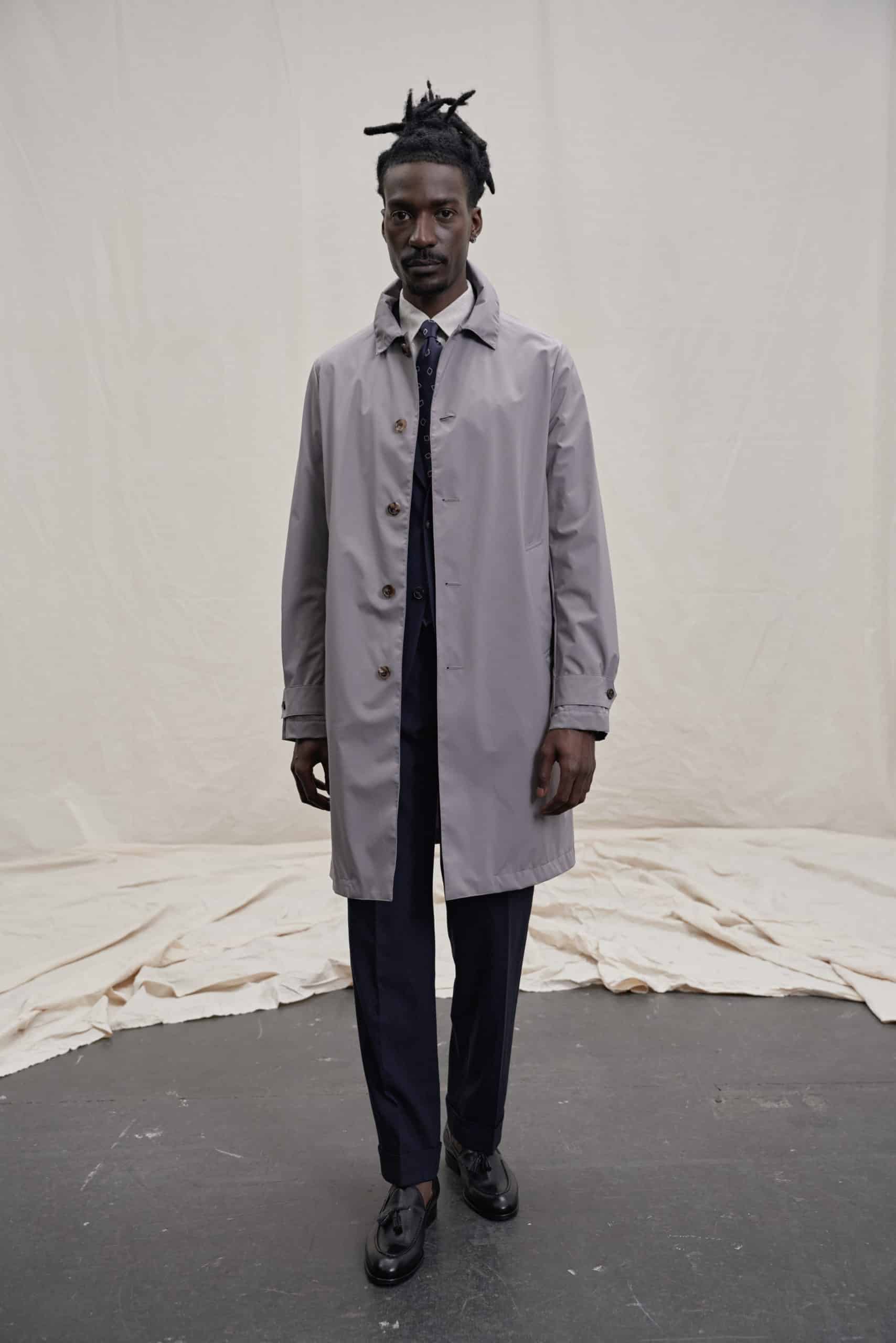 FROST GREY WATER-REPELLENT TECHNICAL FABRIC CARCOAT​